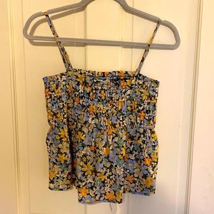 American Eagle, size XS, halter top with spaghetti straps, puckered top, floral